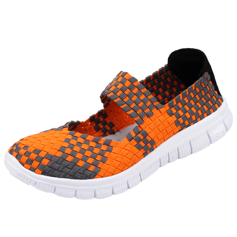 2026女鞋夏季休闲鞋手工编织鞋舒适女单鞋透气运动鞋百搭弹性织带 - Image 4