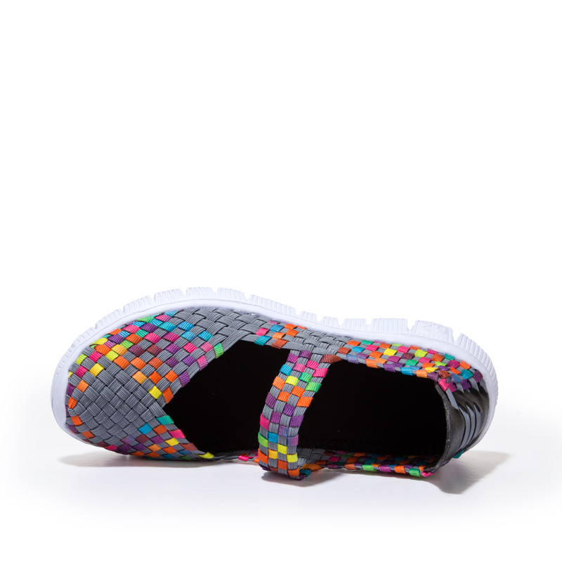 轻便纯手工编织松紧带手工编织平底单鞋编织鞋大码女鞋运动跑步健身鞋 - Image 6