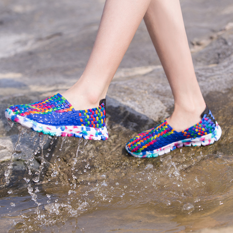 夏季镂空休闲网面鞋2023新款编织鞋女鞋透气休闲运动鞋布鞋妈妈鞋 - Image 3