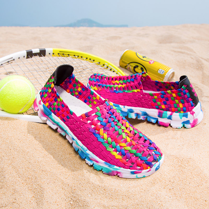 夏季镂空休闲网面鞋2023新款编织鞋女鞋透气休闲运动鞋布鞋妈妈鞋 - Image 5