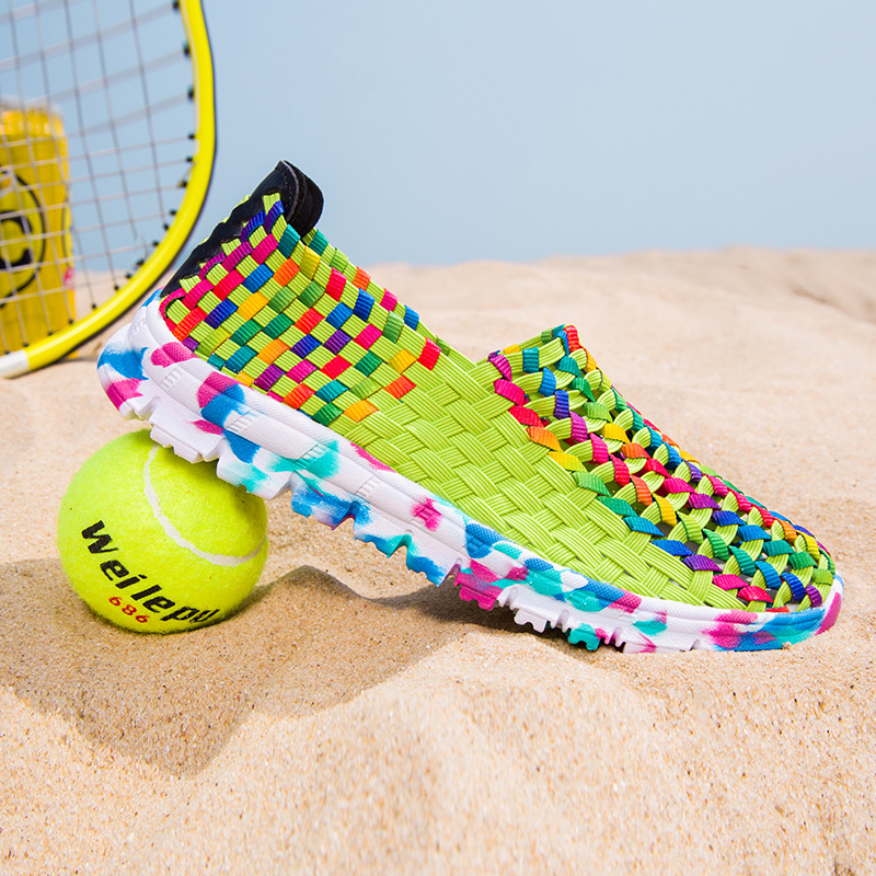 夏季镂空休闲网面鞋2023新款编织鞋女鞋透气休闲运动鞋布鞋妈妈鞋 - Image 14