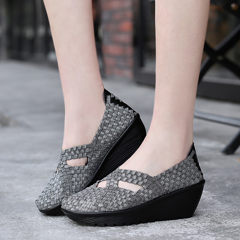 2026夏季镂空增高休闲网面鞋新款编织鞋女鞋透气休闲运动鞋布鞋妈妈鞋 - Image 4